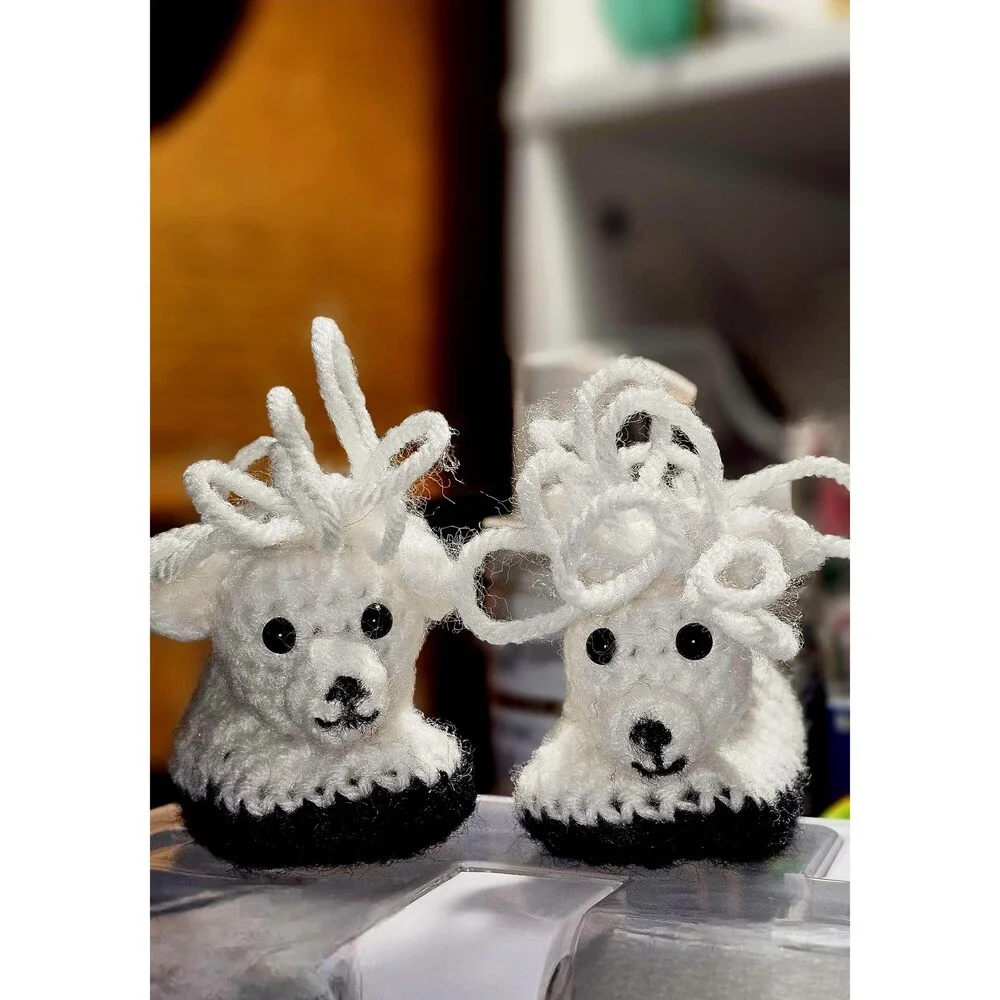 Hand-Crochet Lamb Baby Booties: Felt-Lined Sheep Newborn Slippers (0-3 Months)